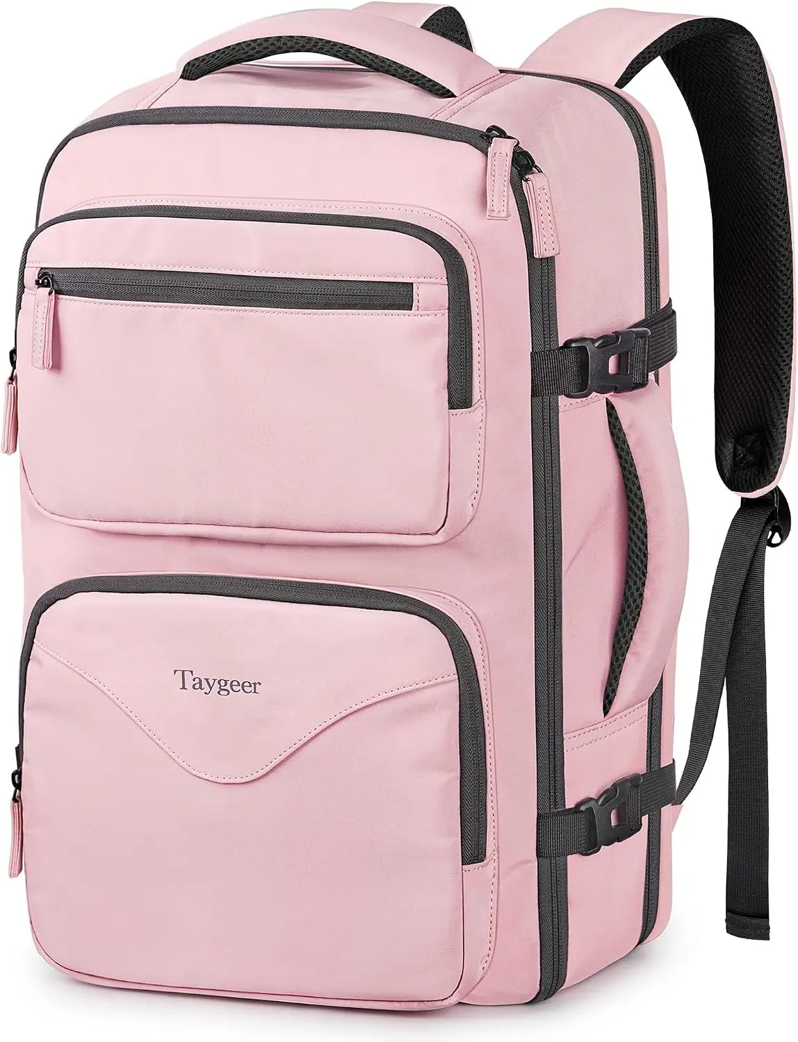 18 x 14 x 8 Inches Personal Item Bag, Travel Personal Item Bag with Water Bottle Pocket & Shoe Pouch, TSA Approved Under Seat Carry on Backpack Fits 15.6 inch Laptop for Women Airplanes, PinkGift.