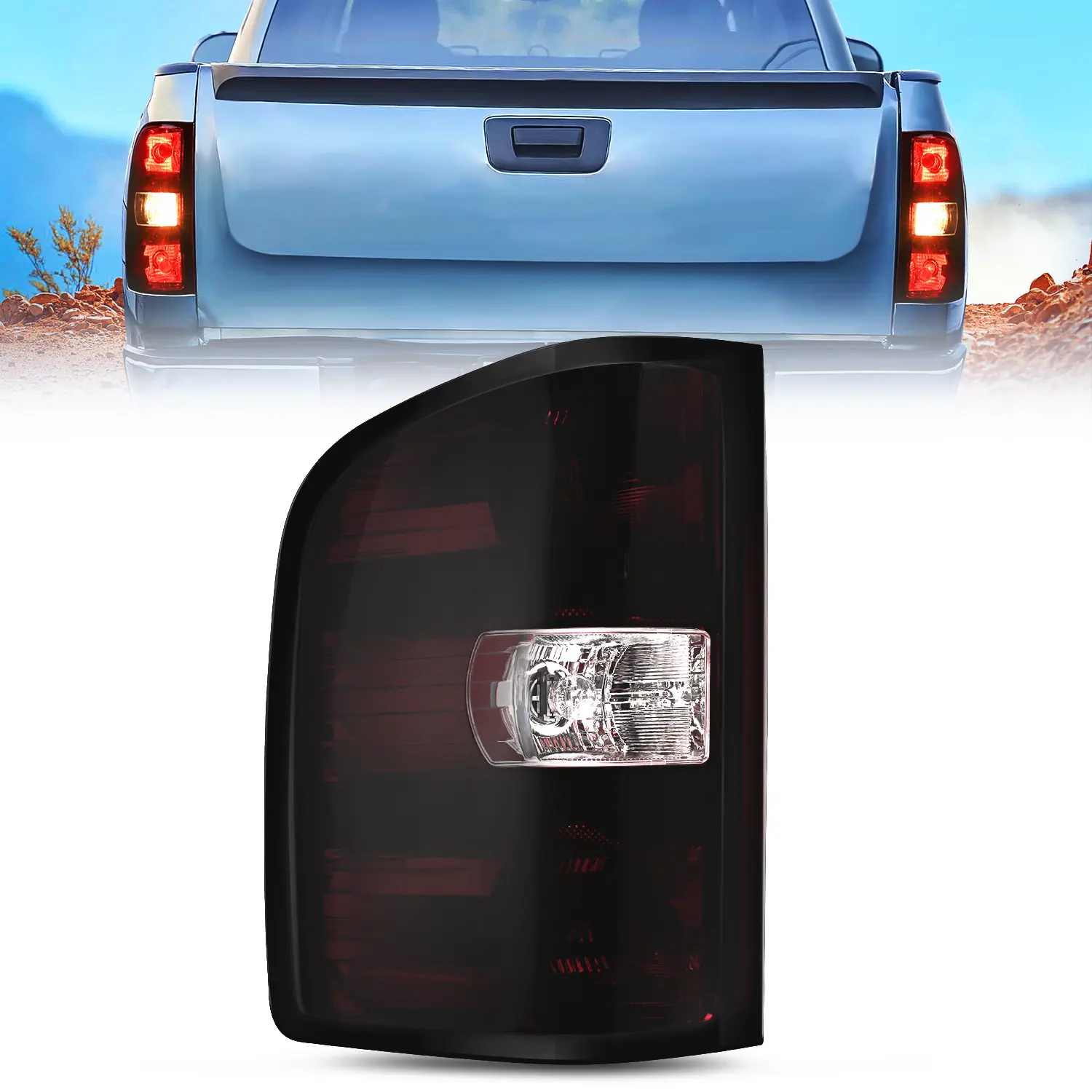 Nilight Taillight Assembly Compatible with 2007 2008 2009 2010 2011 2012 2013 2013 2014 Chevy Silverado 1500 2500HD 3500HD 07-13 GMC Sierra 3500HD Rear Lamp Tail Light Replacement Dark Red Driver Side, 2008 -2014 Gmc Sierra 3500 Hd, 2011-2014 Gmc Sierra D