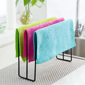 Iron Towel Rack Kitchen Cupboard Hanging Wash Cloth Organizer Drying Rack Freestanding Portable Hanger
