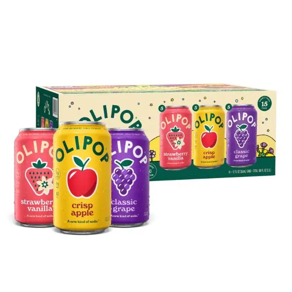 Olipop Variety Pack (15-Pack) | A New Kind of Soda with Prebiotic Fiber!
