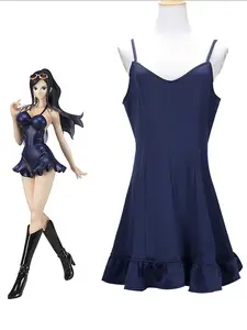 Anime Nico Robin Cosplay Costume Miss Allsunday Sexy Woman Blue Sling Dress Dressrosa Arc Pirate Hunter For Halloween Party