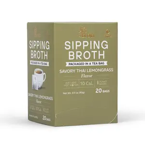 The Art of Broth | Sipping Broth | Thai Lemongrass | Ginger Turmeric Cilantro Mushroom Extract | Plant-Based | Satisfies Cravings | Calming Healthy Snack | Bone Broth Alternative | No Caffeine | Low Calorie | Unparalleled Flavor