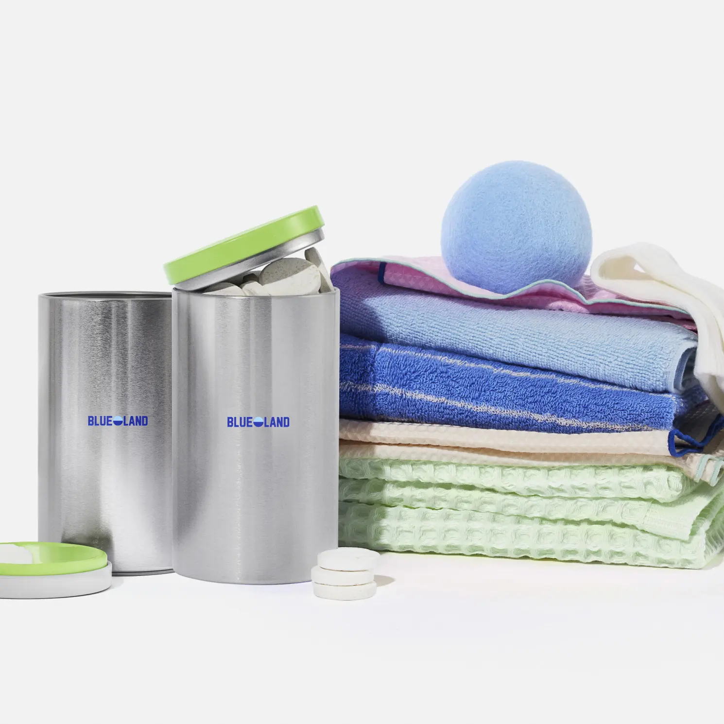 Blueland Laundry Essentials Kit, Eco-Friendly Washing Detergent Tablets, Oxi Booster Stain Remover & Wool Dryer Balls