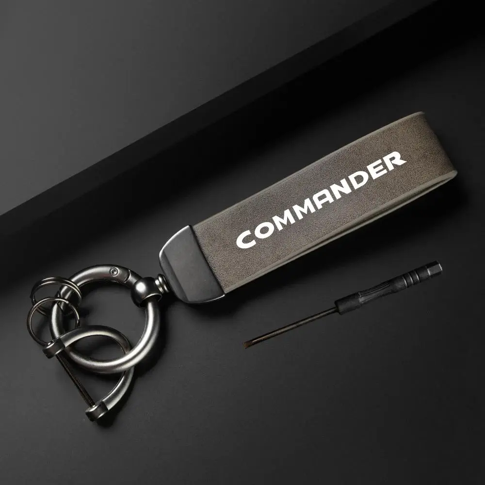 Car Keychain, Key Holder, Car Key Accessory, PU Leather Car Keychain Wristlet, Simple Design Automotive Car Interior Decoration Accessories for JEEP Commander