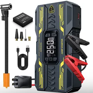 (ANEEON) Portable Automotive Car Battery Booster with Air Compressor, 12V Gas & Diesel Engine Starter, Fast USB Charging, Multiple Safety Features, Car Tool Kit, Car Accessory