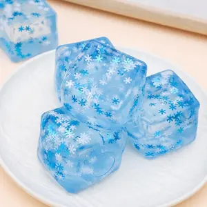 Slow Rise Stress Balls  - Square Ice Cube with Snowflakes Inside, Sensory Fidget Toys for Anxiety Relief in Adults & Kids, Soft Squishy, Calming Squishy for Classroom Prizes & Office Desk, Relaxation Gift