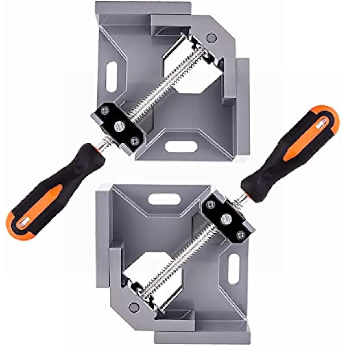 2pcs 90° Clamps - Aluminum Alloy Framing Clamps with Adjustable Swing Jaw, Rotatable Nuts, Precision Design, Easy Use, Sturdy and Durable for Woodworking, Doweling Projects