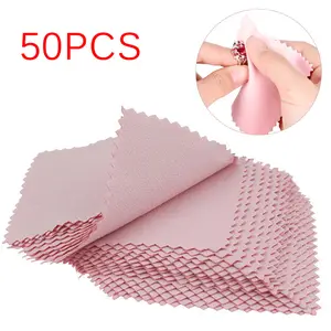 Double Sided Jewelry Polishing Cloth, 50pcs Jewelry Cleaning Cloth, Jewelry Polishing Cloth, Home Care Supplies, Cleaning Rags