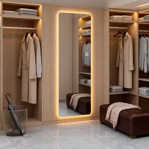 65x21" Waterproof LED Mirror with Rounded Corners and Adjustable Soft Lighting for Bathroom Vanity