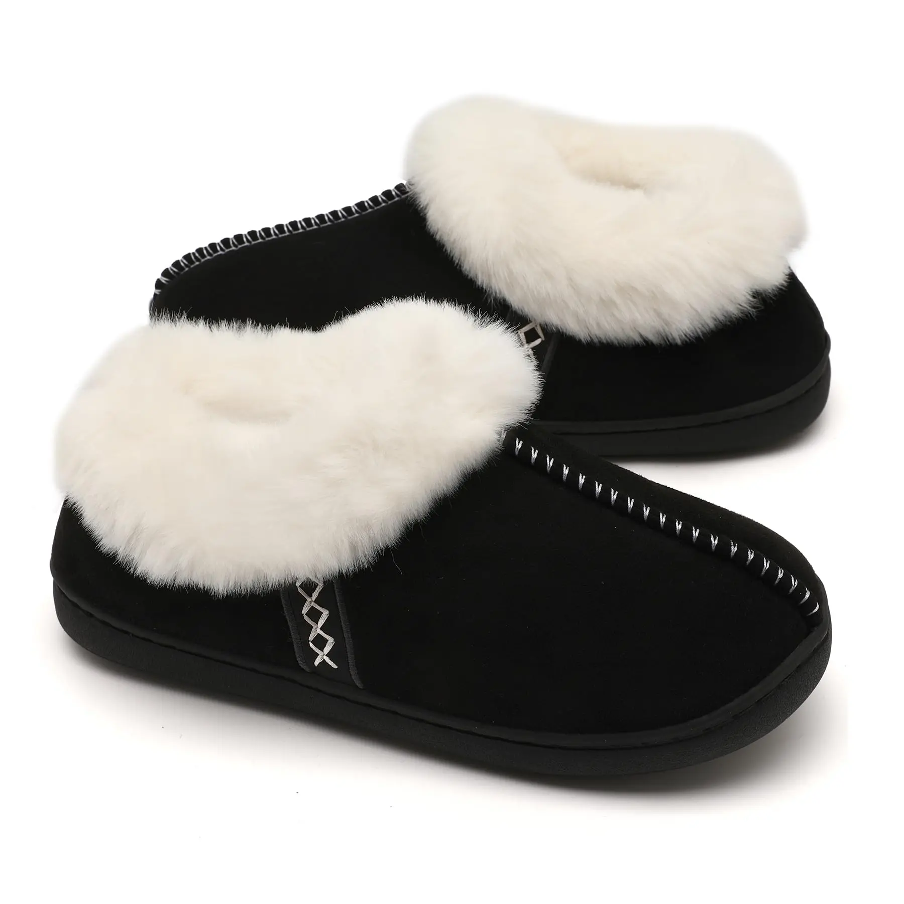 Women's Classic Plush Fluffy Slippers - Full Wrap Memory Cotton Suede Footwear, Breathable Non-Slip Casual Comfortable Indoor-Outdoor Winter Home Shoes, Casual Slippers, Comfortable Slippers