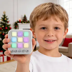 Kidstoys Tic-Tac-Toe Nine-grid Puzzle & Strategy Game with  Lights fidget toys board games needohs Tic tac toe game Brain puzzle toy for kids Memory training game Smart sensory fidget toy Electronic brain game Portable pocket puzzle game LED bolt game