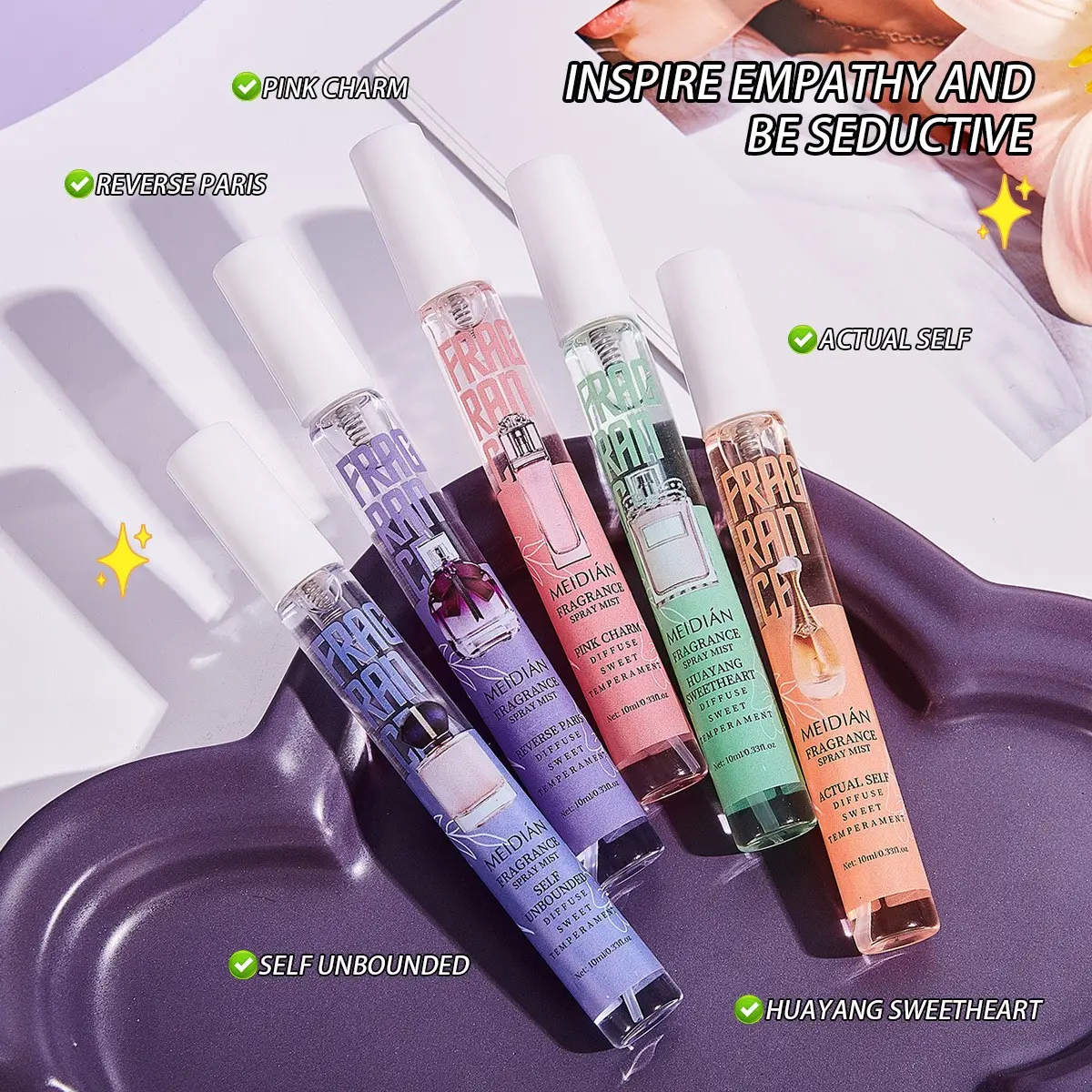 Limited Edition Summer Brazilian Perfume Spray Set, 10 Bottles, Bright Fruity Floral, Floral & Fruity Scents, Natural Fresh Scent, Ideal for Travel, Home, Office Use, Floral Scented Perfume