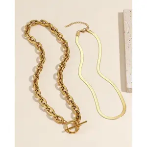 Trendy 18k Chunky Gold Cross Necklace for Women Sweatproof Non Tarnish Thick Layering Hammered Bold Necklace Stacks Jewelry