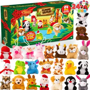 2025 Christmas Advent Calendar with Mini Animal Plush, 24 Days Countdown Advent Calendar with 24 Stuffed Animals, Kids Girls Party Favor, Xmas Gift Classroom Prizes, Christmas Party Favor Gifts  easter gifts for kids