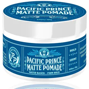 Men’s Matte Pomade 4.05oz | Water-Based Firm Hold Hair Wax, Natural Finish, No Flakes, Lightweight Haircare