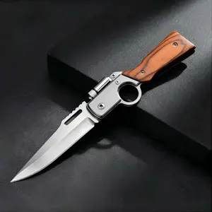 Portable folding knife, suitable for camping, barbecuing, fishing, hiking, equipped with pocket clip and safety lock. Valentine's Day, Christmas, Halloween gifts.