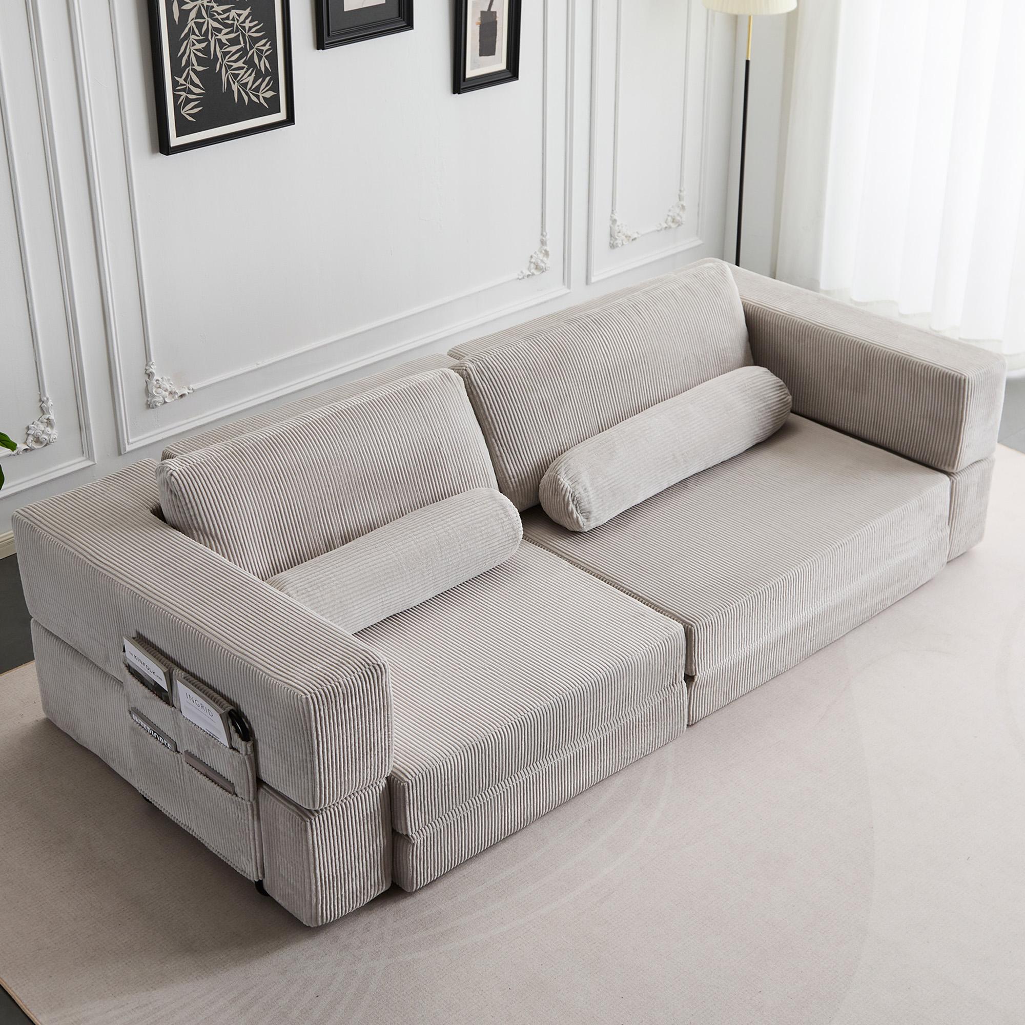 QAK 107'' Oversized Foldable Castle Sofa Modular PlayCouch for Living Room & Bedroom Instant Expansion Comfortable & Creative Design Furniture Seater QAK 107'' Oversized Foldable Castle Sofa Modular PlayCouch for Living Room & Bedroom Instant Expansion Comfortable & Creative Design Furniture Seater