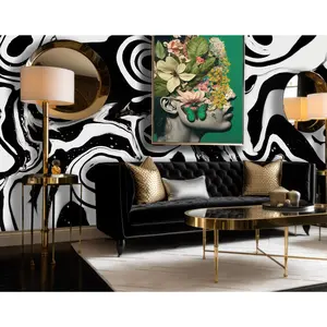 Custom "Melt" Vivian Ferne Wallpaper Wall Mural 10' tall x 31' wide French Luxe