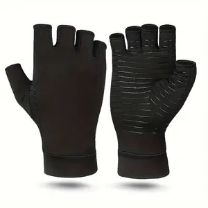 Compression Gloves for Hand Support,Copper Infused Compression Fit Gloves,Flexible Everyday Comfort Gloves for Typing,Gaming,Cooking,Craftingc