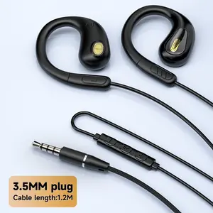 HiFi Music Headset Wired Open Ear Headphones, 3.5mm Type-C Plug, Air Conduction Earphones with Enc Microphone for PC Smartphone