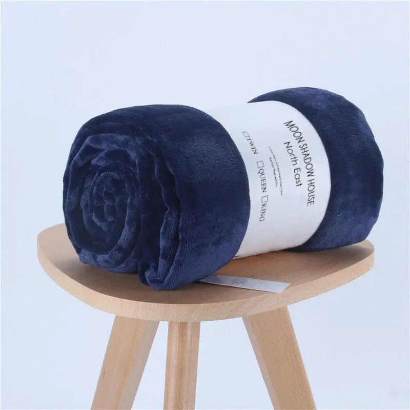 Moonshadow House Bed Sheet Nap Blanket Flannel Coral Fleece Air-conditioning Blanket Cover Solid Color 70x100cm to 200x230cm Modern Simplicity Four Seasons Universal