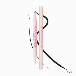 Lasting Strokes Liquid Eyeliner - Black Dual-Ended Tip for Bold & Precise Lines Waterproof Long-Wearing Formula Quick-Drying Smudge-Proof