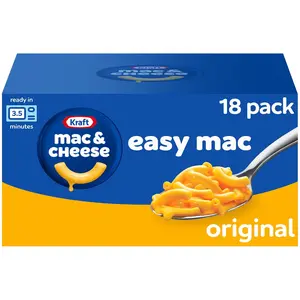 Kraft Easy Mac Original Macaroni & Cheese Microwavable Dinner (18 ct Packets)(Packaging May Vary) Artificial Artificial Protein