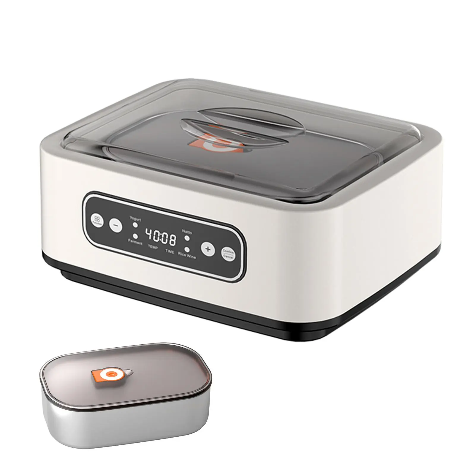 Ann Katy Fully Automatic Stainless Steel Large Size Yogurt Maker with Jars - Unisex Home Use, PTC Heating, Adjustable Temperature Control, BPA-Free, Gut Health-Boosting Probiotic Homemade Yogurt Gift