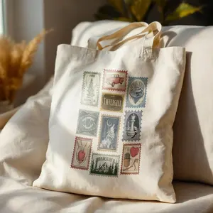 Bookish Tote Bag for the Ultimate Twilight Lover, Perfect Forks, Washington Aesthetic, Hoa Hoa Hoa Season Tote Bag, Twilight Stamps