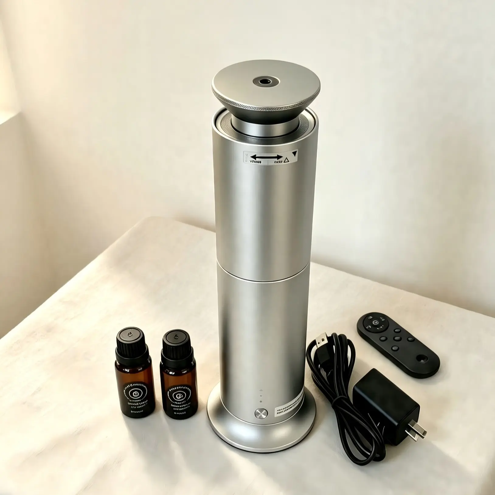 Waterless Diffuser - Cold Air Waterless Essential Oil Diffuser Starter Kit with 2x20mL Hotel Scent Oils, Quiet Smart Scent Diffuser,, Timer, 850 Sq. Ft for Home, Office, Hotel, Yoga