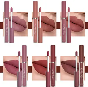 HANDAIYAN 6 Counts Matte Liquid Lipstick Set Long Lasting High Pigmented Nude Waterproof Non-Stick Cup Lip Gloss Kit for Girls Women Make up Gift Set Makeup Lip Stain