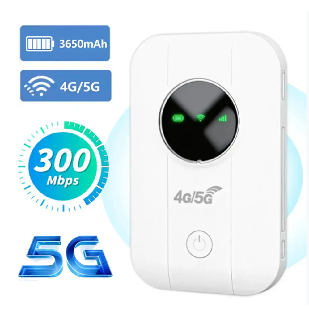 2026 NEW 5G/4G LTE Portable Dual-Band WiFi Hotspot, Outdoor WiFi Hotspot Device, Travel Router, Sim Card Router, 300Mbps High Speed, Multiple devices connected simultaneously Up to10+, for Home/Business/RV/Cruise, Portable Internet, WiFi Wireless