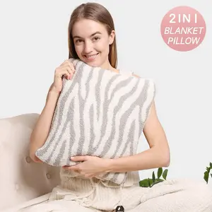 Soft 2 in 1 Zebra Patterned Blanket/Pillow
