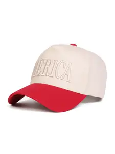 Unisex Merica Embroidered Letter Baseball Cap Snapback Hat, Adjustable Outdoor Sun Protection Hat, Casual Woven Fabric for Spring & Fall Travel