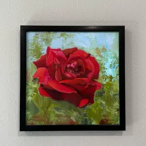 Crimson Rupture Original Oil Painting Artistic Unique Exclusive Artwork for Literature & Art Decor