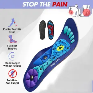 Insoles for Foot Pain Relief, 220+ lbs Support for Plantar Fasciitis, High Arches, Flat Feet, Shock Absorbing, Arch Support, Anxiety & Migraine Relief, Reduces Fatigue for Work & Running, Comfort for Men & Women, Helps with Neuropathy & Swelling
