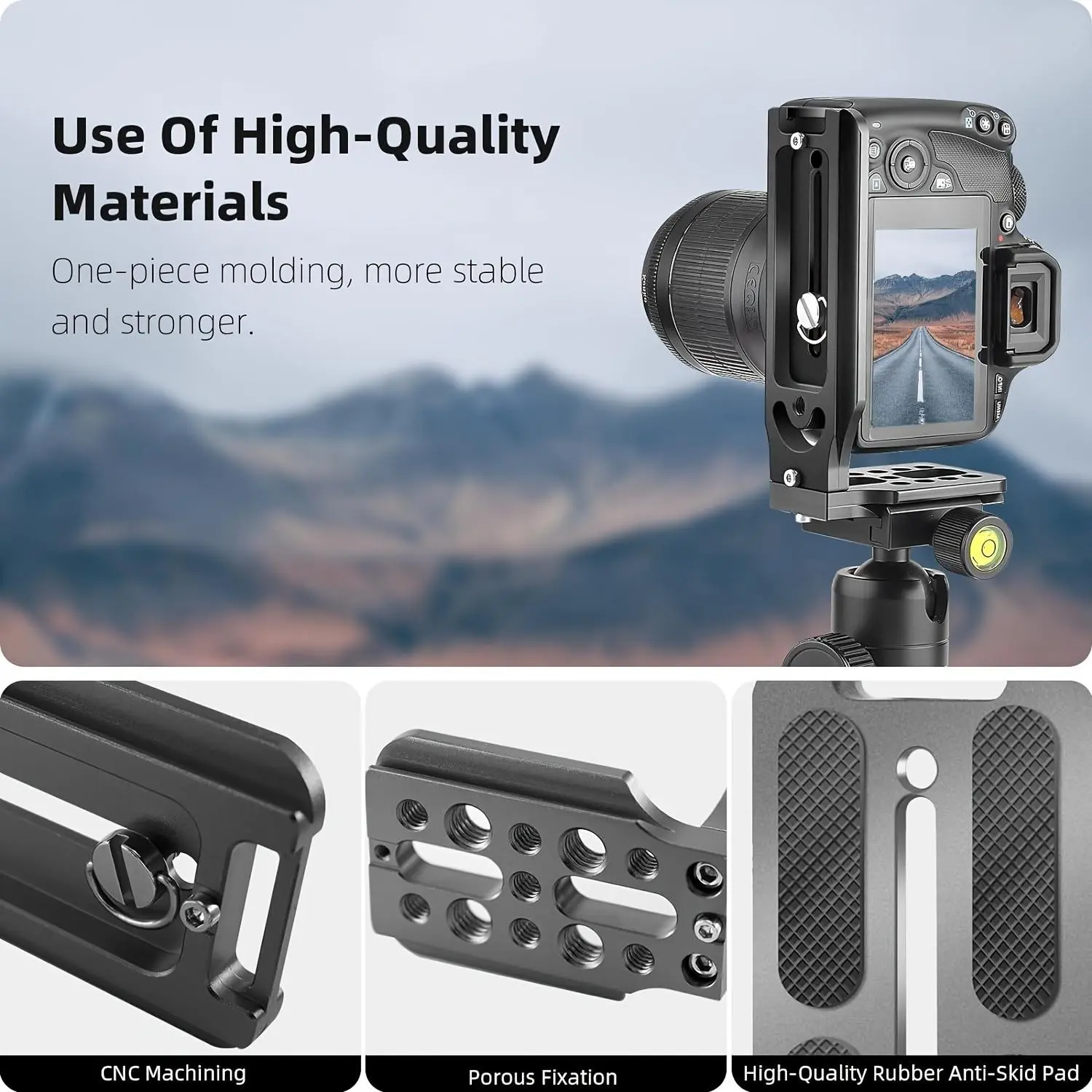 Aluminum Alloy Universal Camera L Bracket, Durable Quick Release L Plate, 1/4 Inch Screw, Vertical Video Compatible, Expandable External Lighting Device, Scalable Design, Action Camera Mount, Digital Camera Accessories