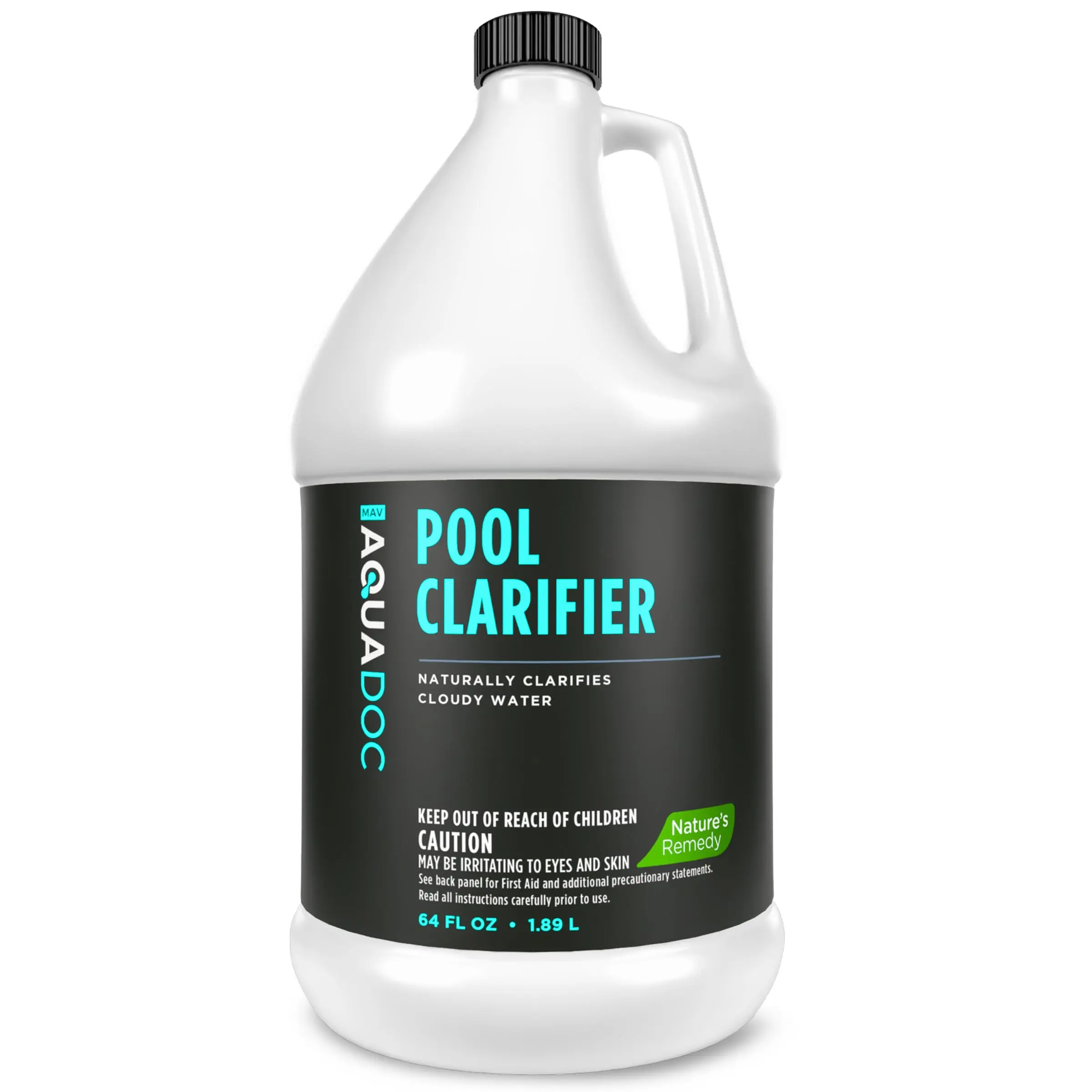AquaDoc 64oz Natural Pool Clarifier for Inground & Above Ground Pools - Clears Cloudy Water, Pool Chemical Supplies