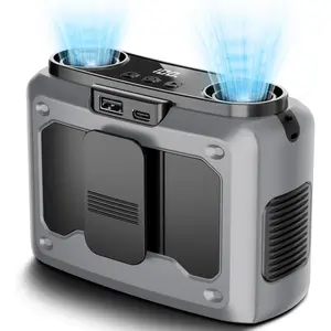 4-in-1 Portable Waist Fan, 20000mAh Dual-Motor Personal Rechargeable Fan [235H Max], 10 Speeds 22000RPM Clip-on Wearable Belt & Hands-Free Neck Fan for Oudoor, Camping, Travel, Jobsite - Grey