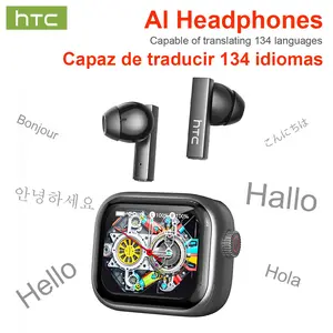 HTC NE40 Translation Bluetooth 6.0 Earphones LED Display High Fidelity Waterproof Wireless Earphones, Translation in 134 Languages With APP, TWS Touch Control Earbuds, Suitable for Office, Sports, Study and Audio Calls | Built-in Microphone | AI Earphones