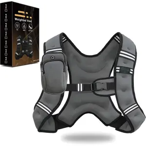 Weighted Vest, 6lb/8lb/12lb/16lb/20lb/25lb/30lb Weight Vest with Reflective Stripe, Weighted Vest for Men Women Workout Equipment for Strength Training, Running, Jogging, Fitness