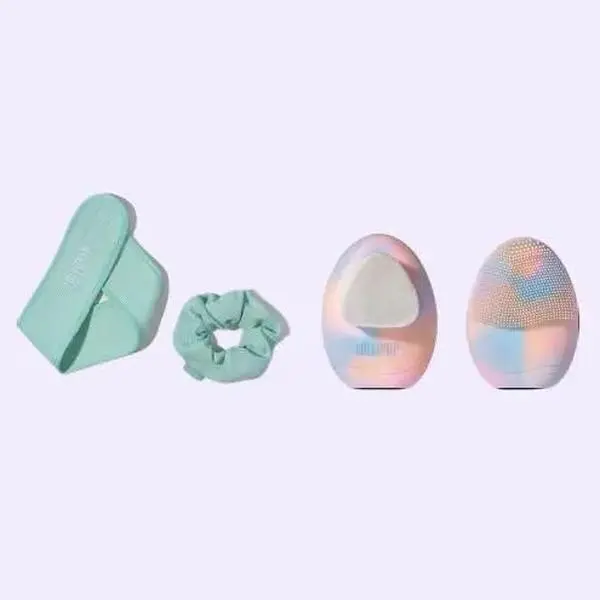 Mini Spa Ready Double Sided Face Brush & Crown Set (Choose your favorite brush color) (3pcs)