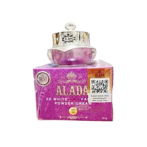 ALADA 3D Facial Powder Cream SPF 50 Lightweight Makeup Base Concealer Hybrid with L-Glutathione Milk Protein Aloe Vera & Collagen 10g