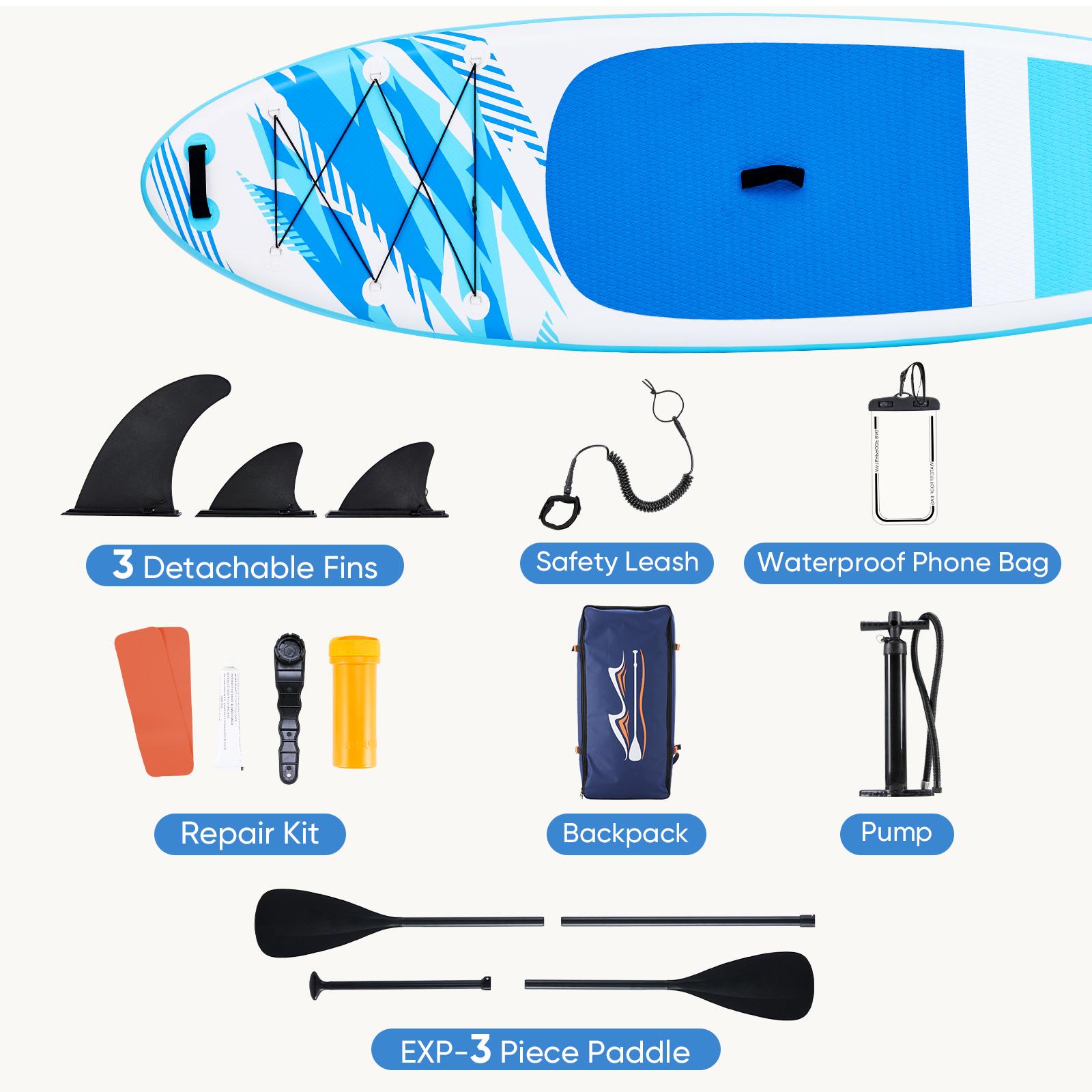 10.5ft Inflatable Stand Up Paddle Board 125.9"×32.6" | 400lbs Weight Capacity | Beginner Friendly SUP with Premium Accessories for Lakes, Rivers & Ocean 10.5ft Inflatable Stand Up Paddle Board 125.9"×32.6" | 400lbs Weight Capacity | Beginner Friendly SUP with Premium Accessories for Lakes, Rivers & Ocean