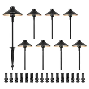 【fathersdaygift】VEVOR 8 Pack Low Voltage Landscape Path Lights, 3W 210LM 12V-24VAC/DC Outdoor LED Pathway Lighting, 3000K Warm White Walkway Lights with Quick Connectors, IP66 Waterproof for Yard Garden Sidewalk