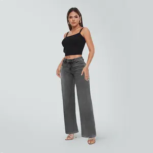 Magic ONESO Women's Mid-Low Rise Baggy Jeans: Stretchy Wide Leg & Distressed Gray Denim Pants with Tummy Control, BBL Curve Hugging Fit for Plus & Regular Size leg baggy jean#Spring Picks#TikTokShopSpringGlowUp