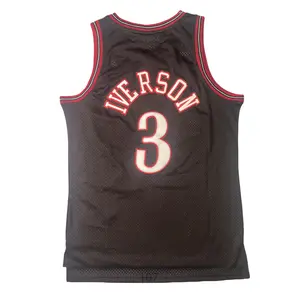 Allen Iverson Classic-Design stitched Basketball Jerseys Retro Men's Sleeveless Black shirt