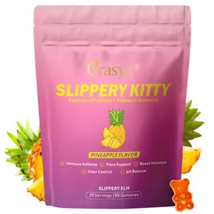 CRASYE Slippery Elm & Cranberry Probiotic Moisturizing Gummies—Contains Slippery Elm and Cranberry—Supports pH Balance, 60 Count Natural Supplements Healthcare Gifts for Women
