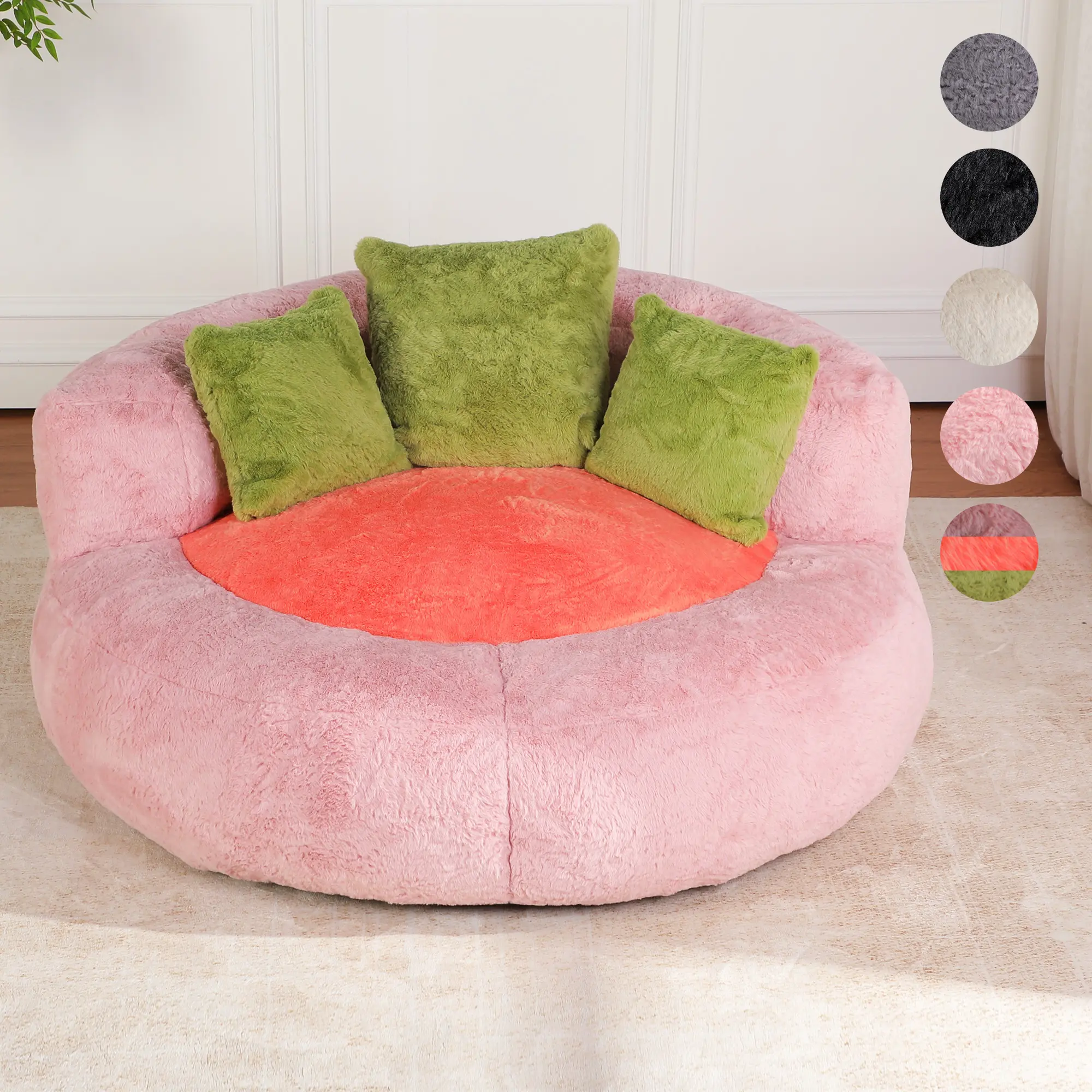 SOUTTEE Home Soft Plush Bean Bag Chair - Available in Multiple Colors - Includes Three Pillows - The Perfect Choice for Relaxation