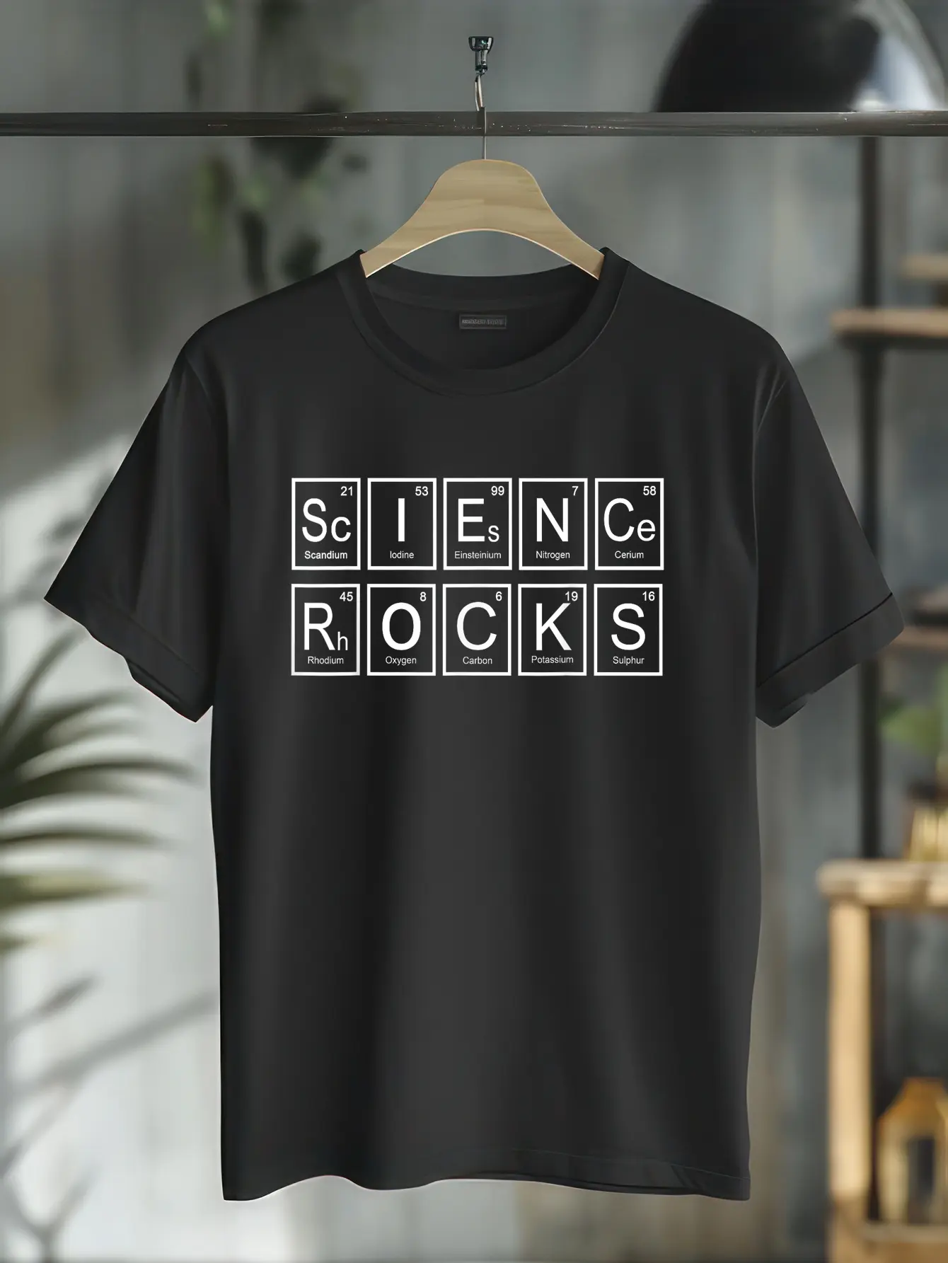 Men's Graphic Tshirt - Menswear Vintage Distressed Edge Short Sleeve Top, 100% Cotton Casual Round Neck Shirt with Funny Periodic Table Print, Streetwear